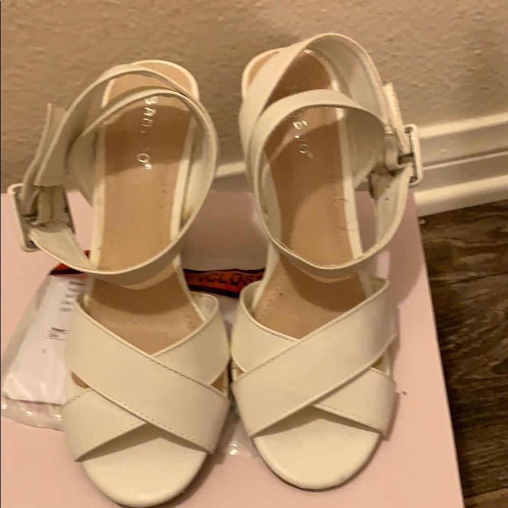 4inch white strappy heel